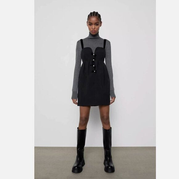 Zara Jewel Strappy Mini V Neck Dress Size S NEW WITH TAG! - Picture 7 of 7